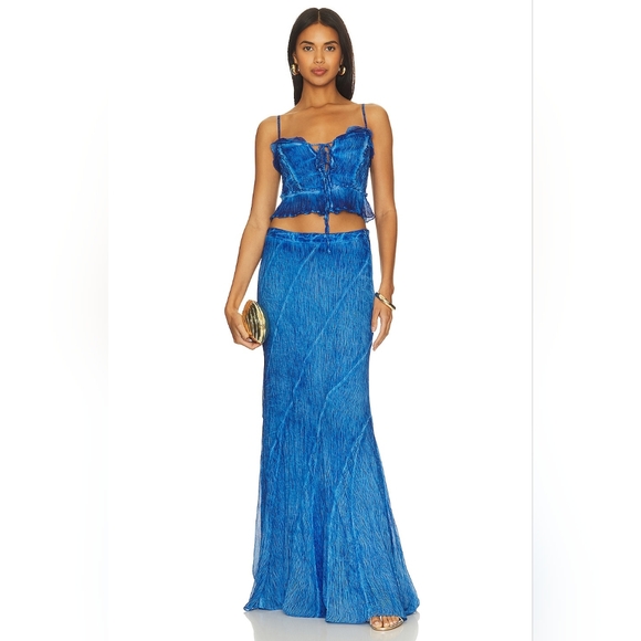 17. NWT ROCOCO SAND LONG SKIRT IN COBALT - Picture 4 of 7